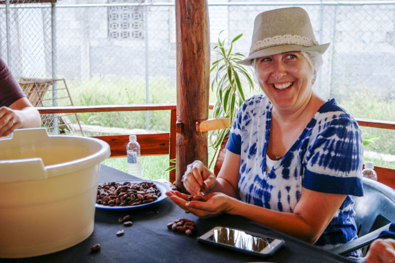 Sorting cacao beans - impact travel