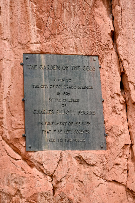 Garden of the Gods Plaque