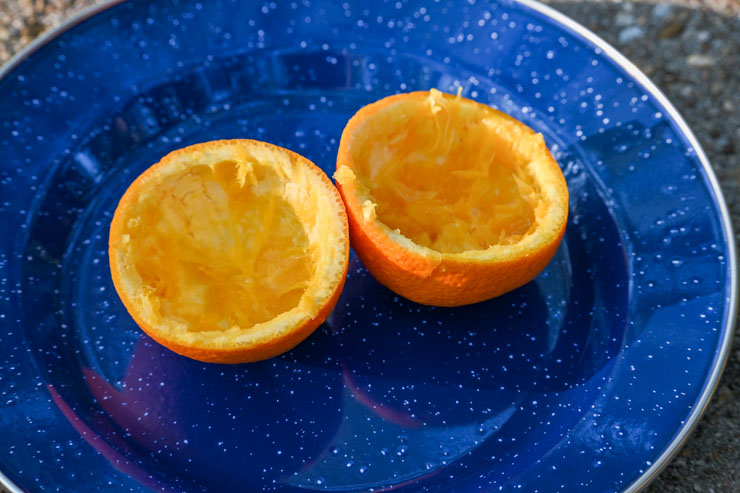 hollowed out oranges