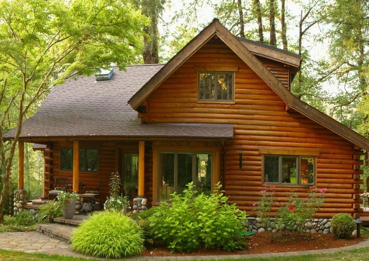 cabin with trees