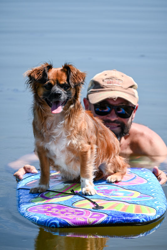 Chloe on boogie board