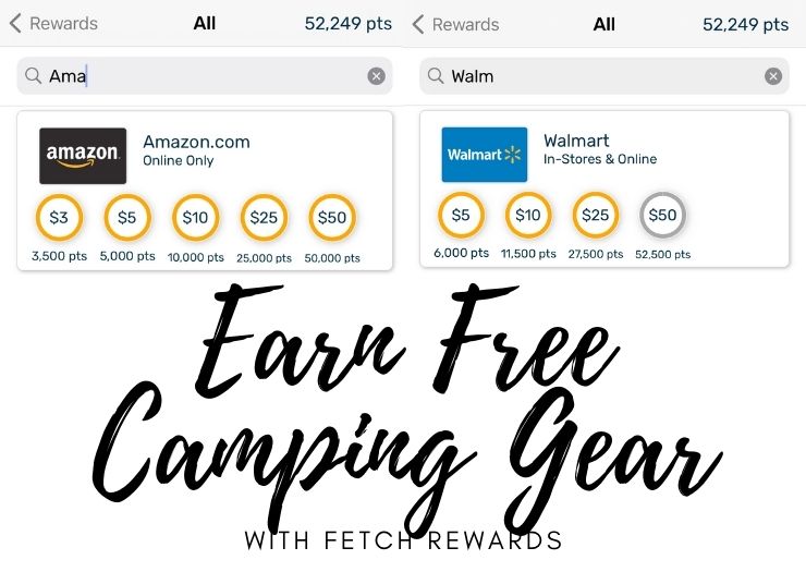 earn free camping gear with fetch rewards