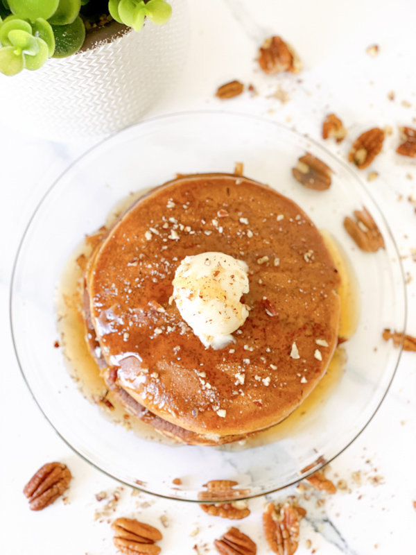 Muffin Mix Pancakes - plated from top