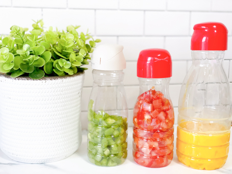 Recycled Creamer Bottles as Pourable Snack Containers