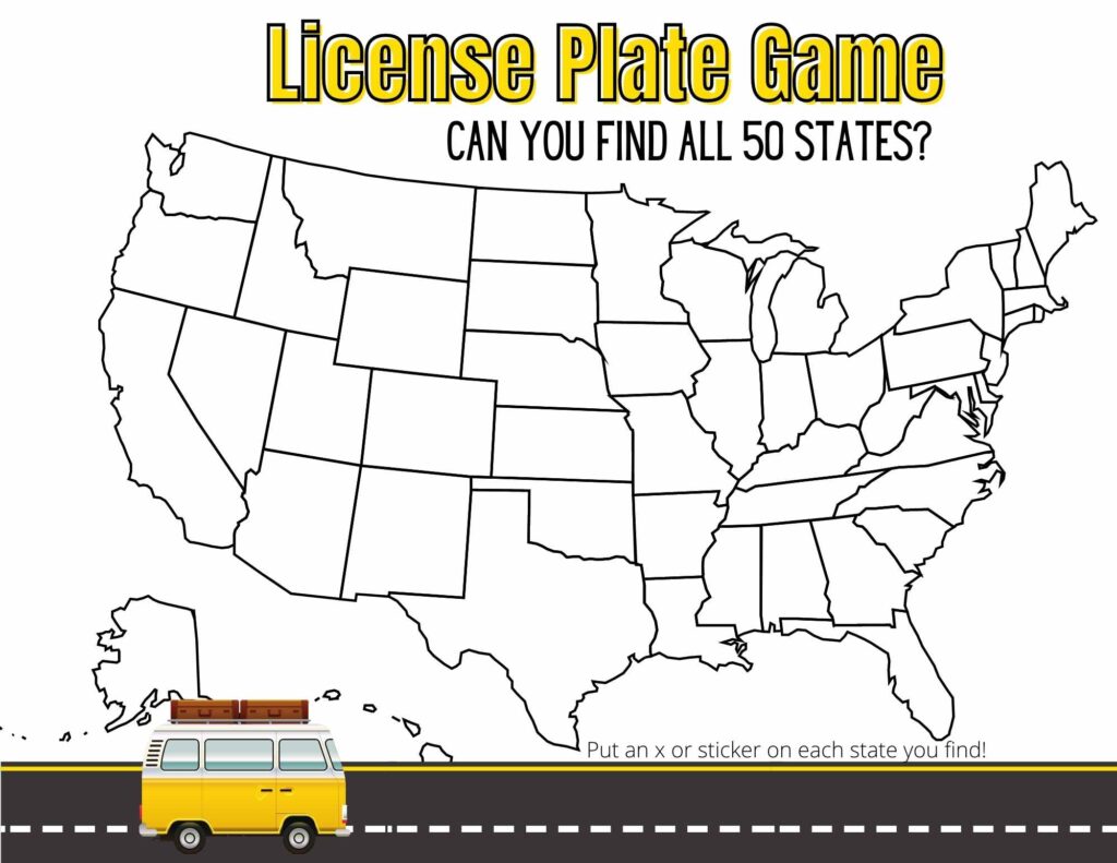 License Plate Game -road trip games in the car