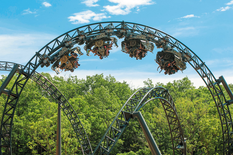 The Time Traveler ride at Silver Dollar City.