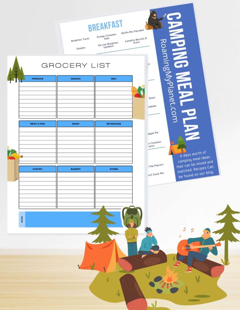 Printable camping meal plan