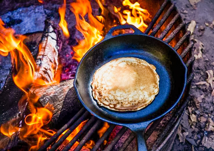 camping pancake recipe cast iron