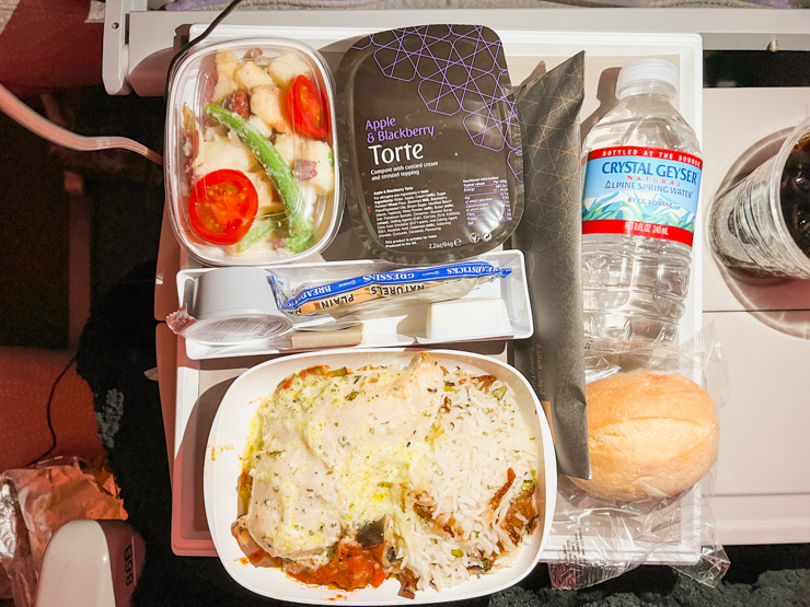Emirates Airlines Economy Class Dinner