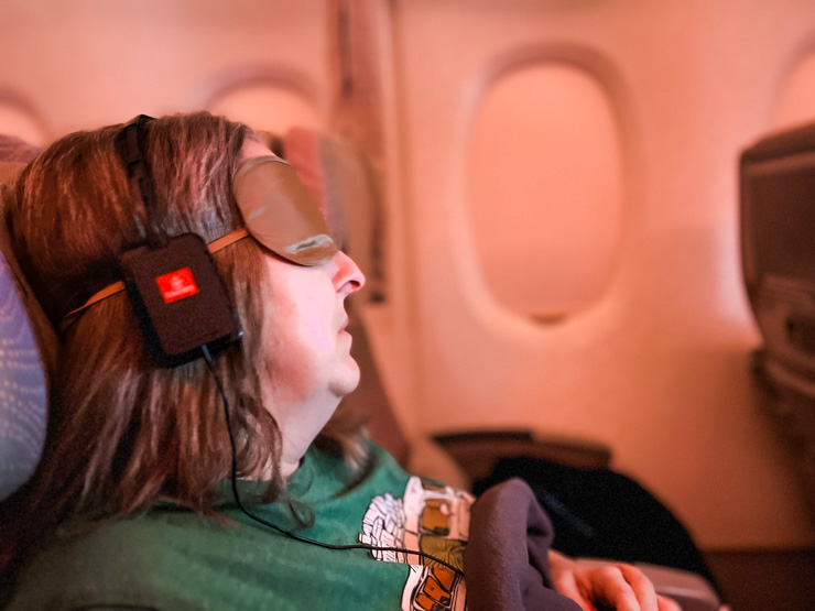 Emirates Airlines Economy Class sleep
