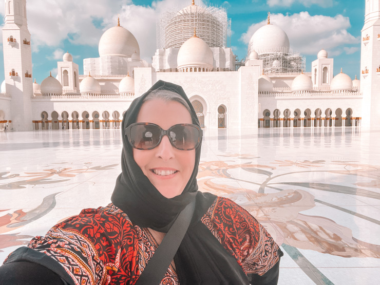 Shiek Zayed Mosque Melissa-1 - What to Wear in Dubai as a Woman