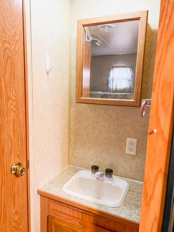 Camper bathroom before