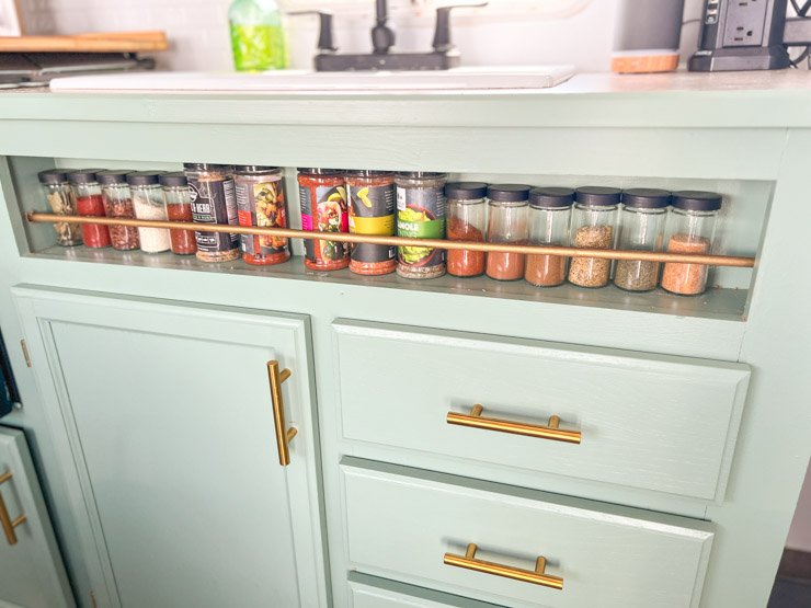 RV Kitchen Spice Rack After - DIY RV Makeover 