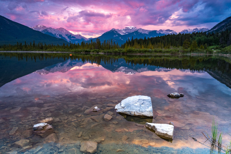 sunset spots in Banff