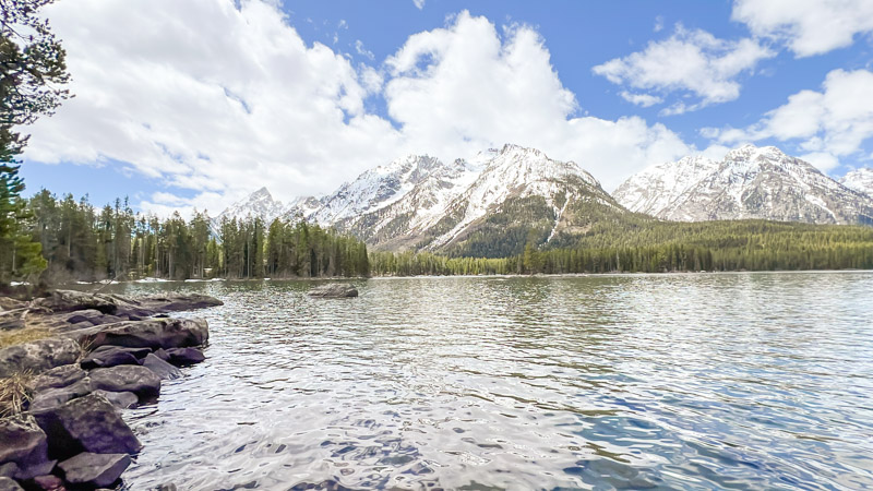 Hiking by Leigh Lake Grand Tetons