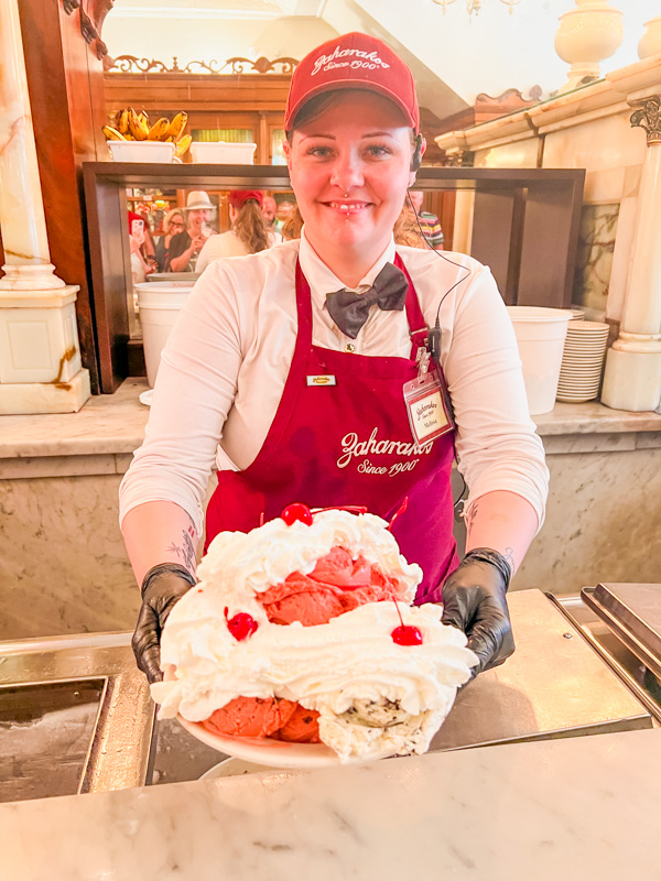 Server Zaharakos Ice Cream Parlor Things to Do in Columbus Indiana