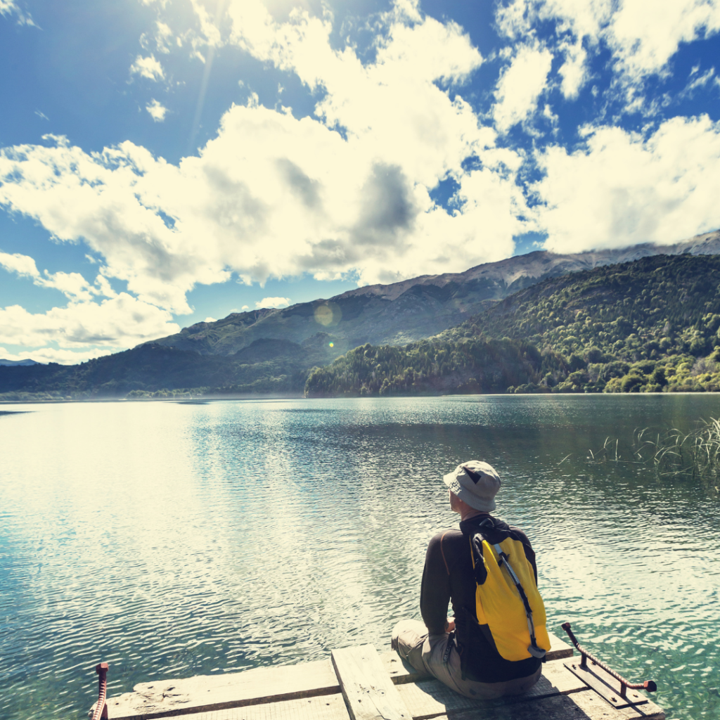 travel with curiosity and purpose Reflecting at the lake 