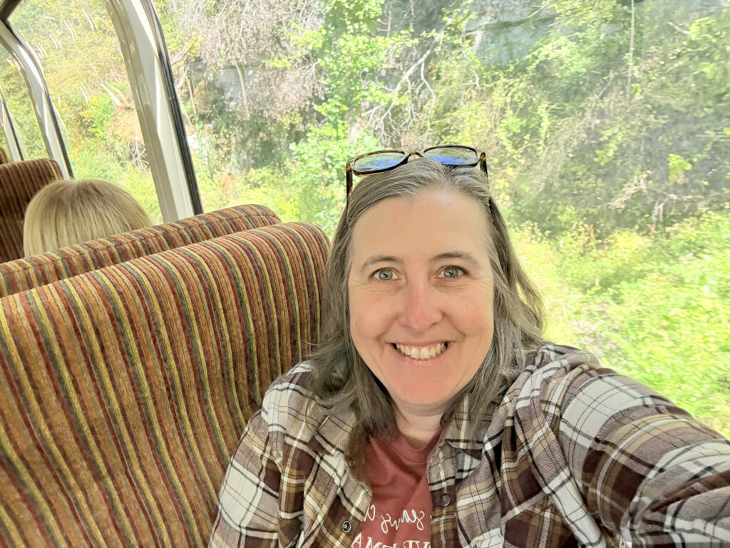 Melissa on French Lick Railway in Southern Indiana