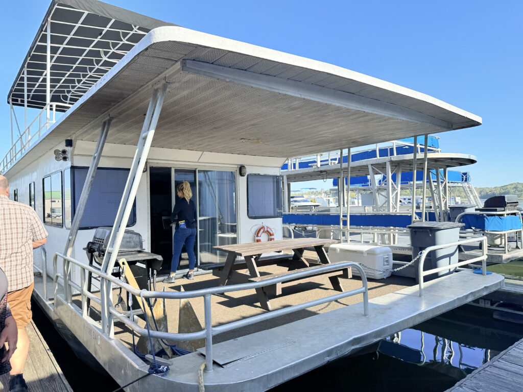 the houseboat on Patoka Lake  in Southern Indiana