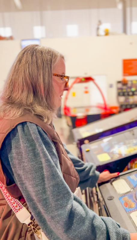 Melissa playing Pinball