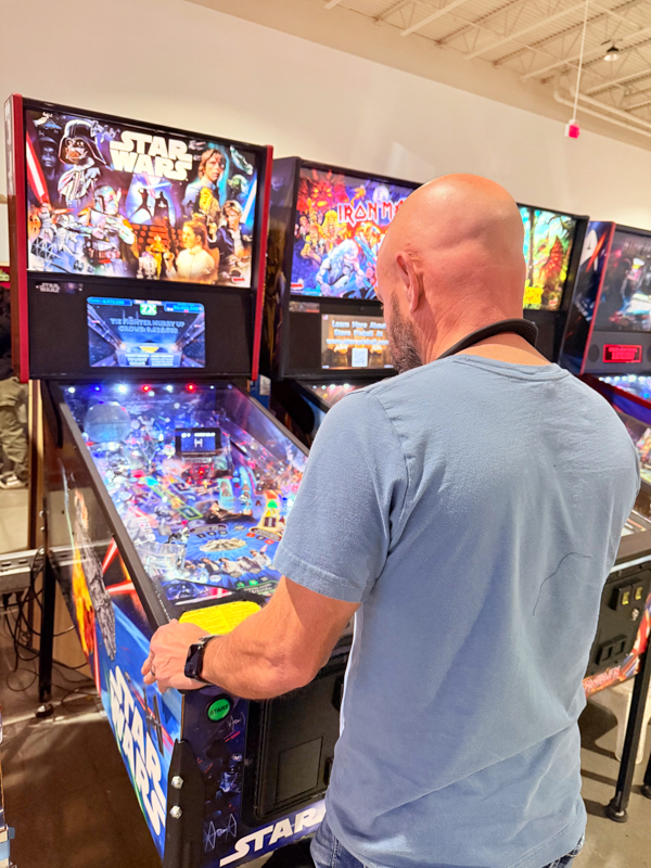 Daniel playing Star Wars Pinball