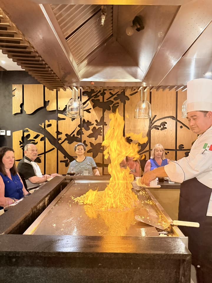 Chef preparing our dinner at Komorebi