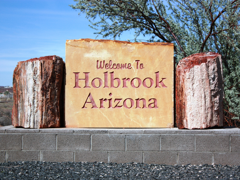 Petrified Forest National Park nearby town of Holbrook, Arizona