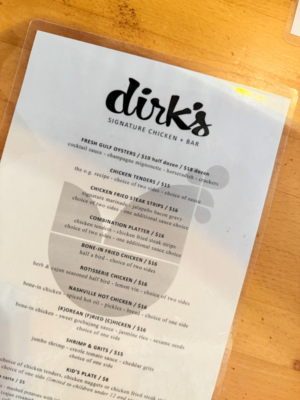 Dirks Menu