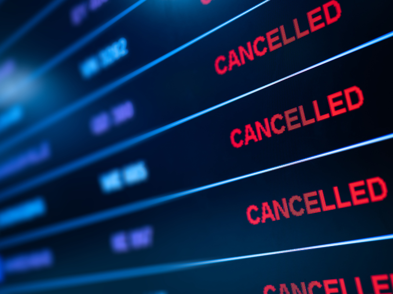 cancelled flights for travel delays