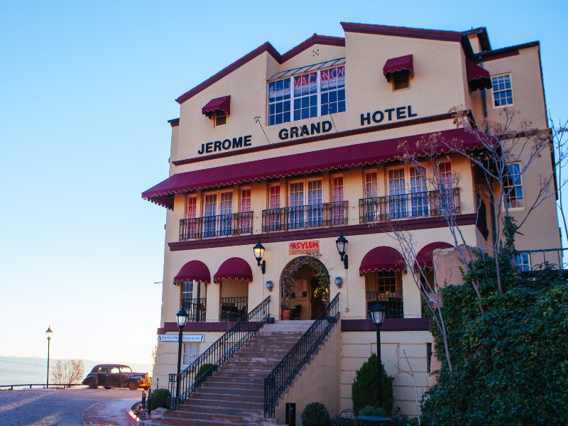 Jerome Arizona Grand Hotel on haunted road trips