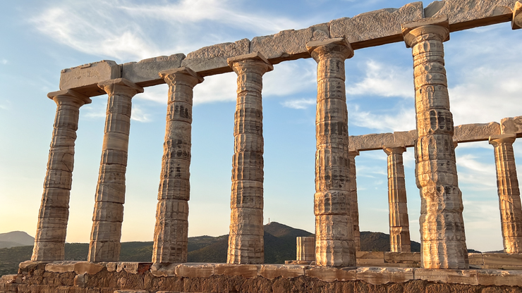 Temple of Poseidon at sunset