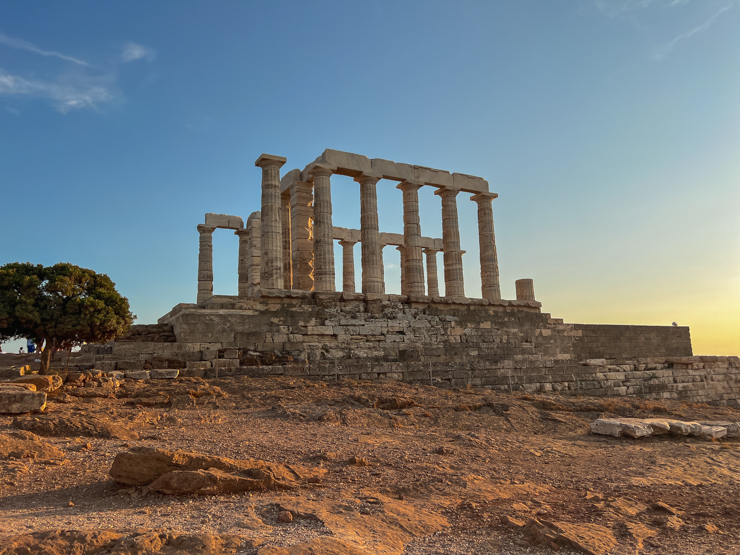 Temple of Poseidon at sunset