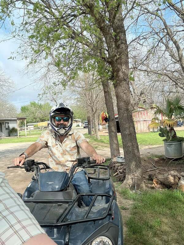 Daniel on ATV at Lone Star Ranch during Plano Outdoors Exhibition