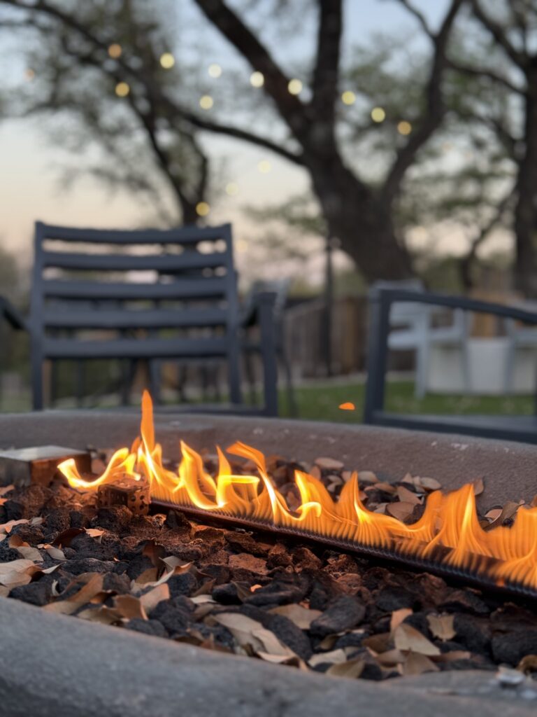 Fire pit in the evening