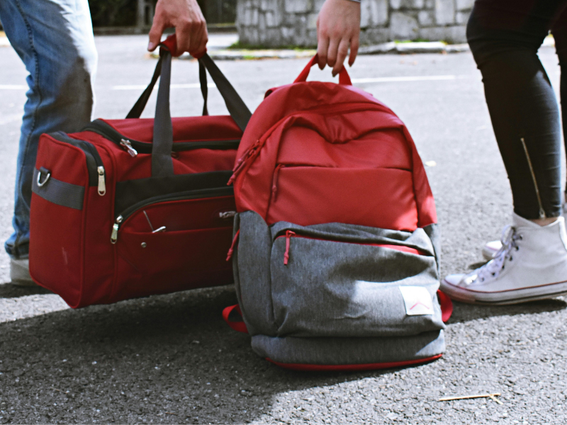duffel and backpack