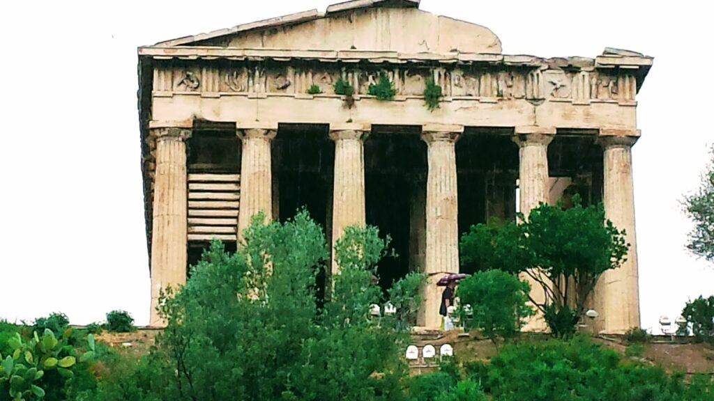 Temple of Hephaestus located in the Ancient Agora of Athens, Greece.