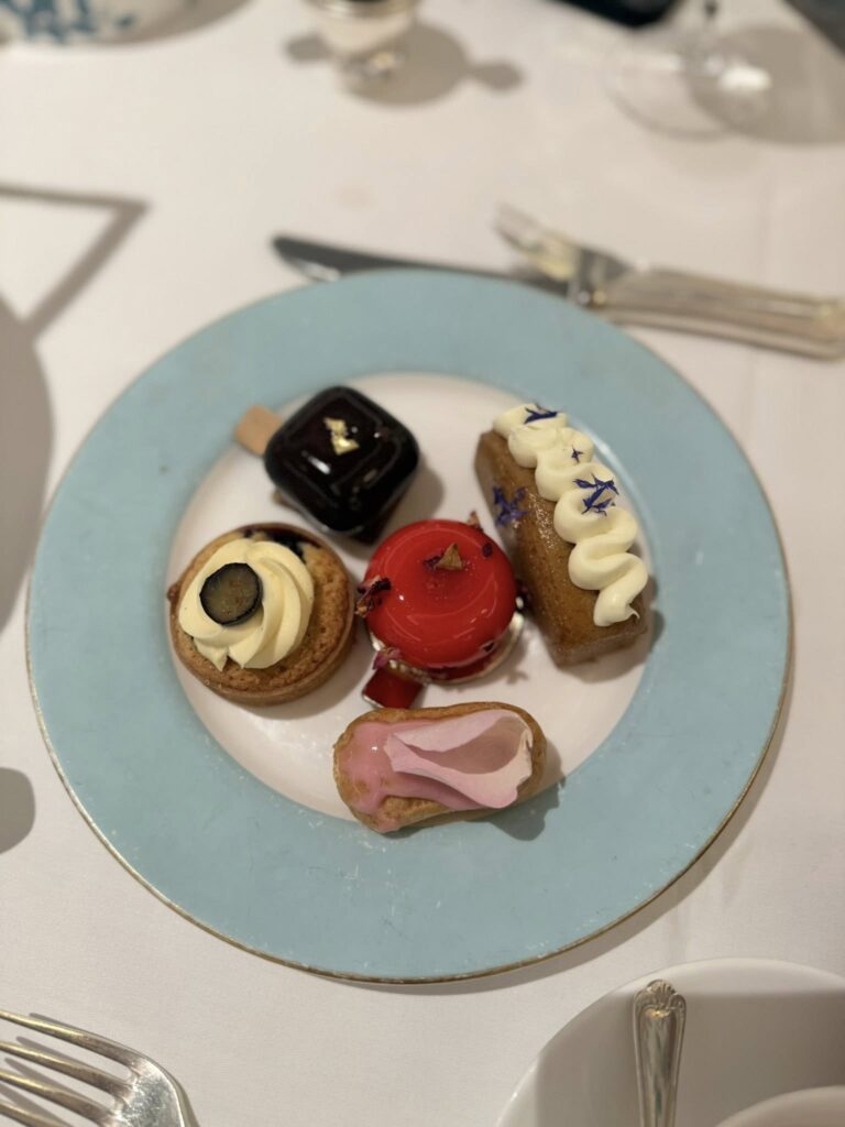 Plate of food during Fortnum & Mason afternoon tea