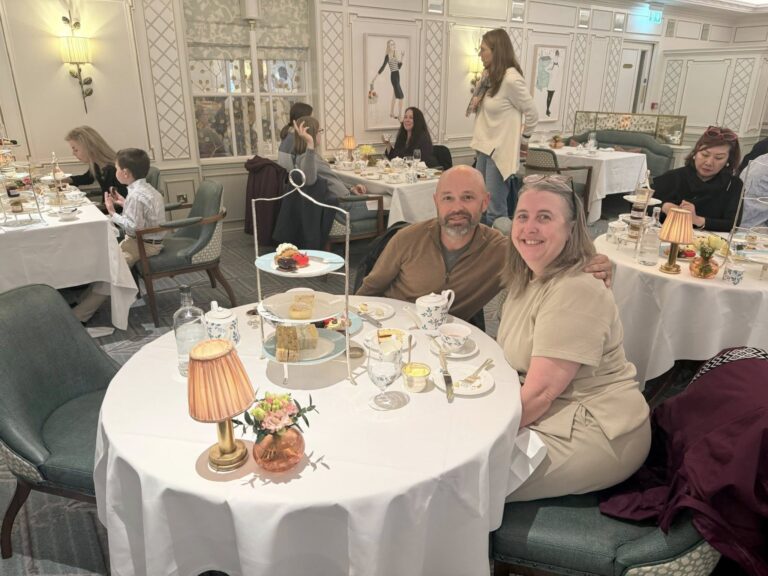 Daniel and Melissa at Fortnum & Mason afternoon Tea