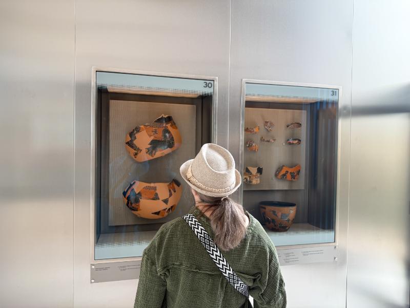 Melissa looking at a display