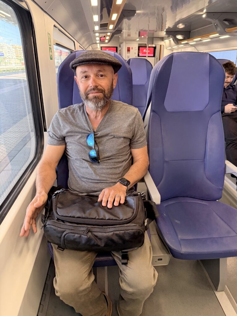 Daniel on the train