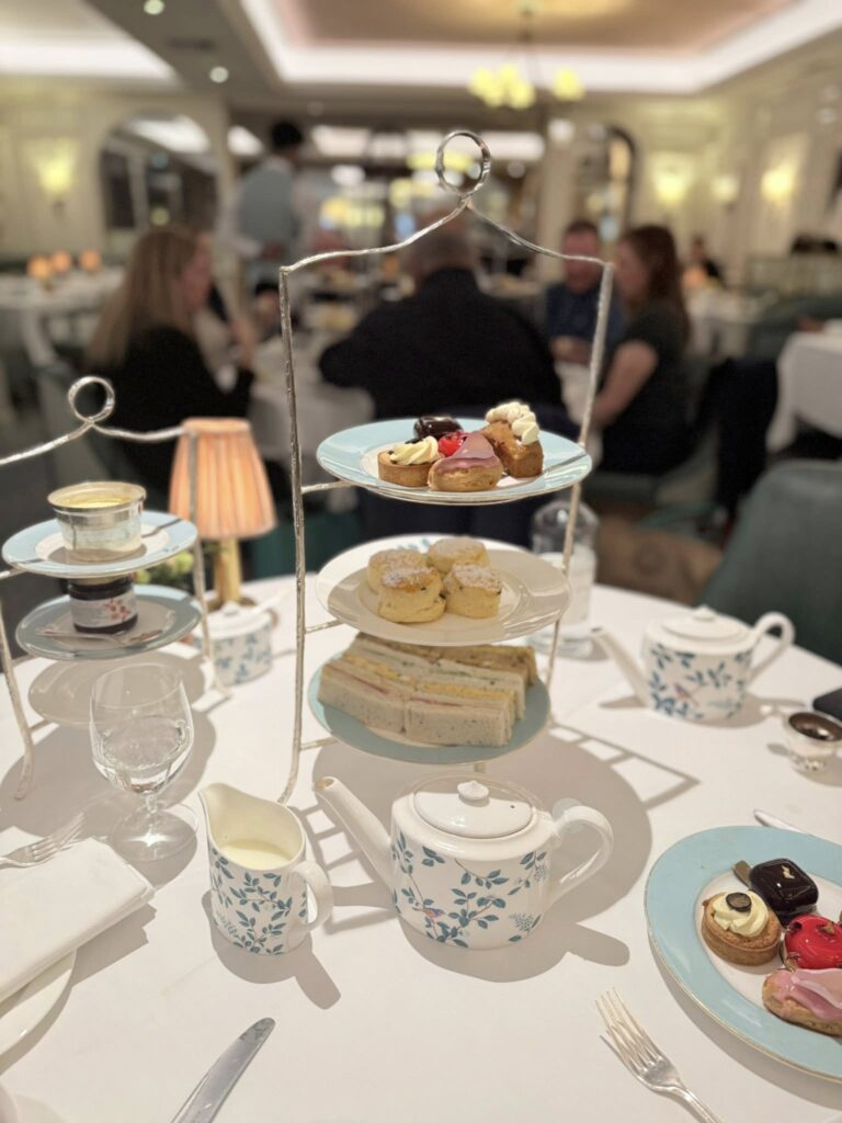 Tea setup at Fortnum & Mason