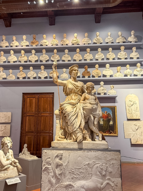 plaster models and busts created by 19th-century sculptor Lorenzo Bartolini and his pupil Luigi Pampaloni. Monument to Elisa Baciocchi (also known as the Magnanimity of Elisa), sculpted by Lorenzo Bartolini around 1830 During our 2 Days in Florence