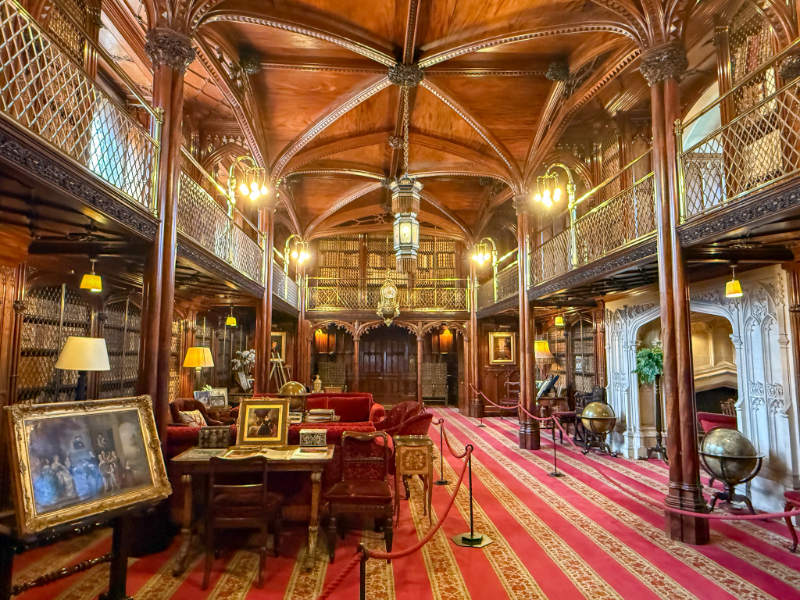 Library at Arundel Castle in West Sussex, England
