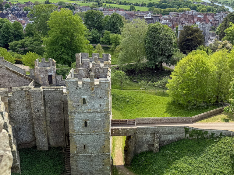 Arundel Castle with Town in View during day trip to Arundel