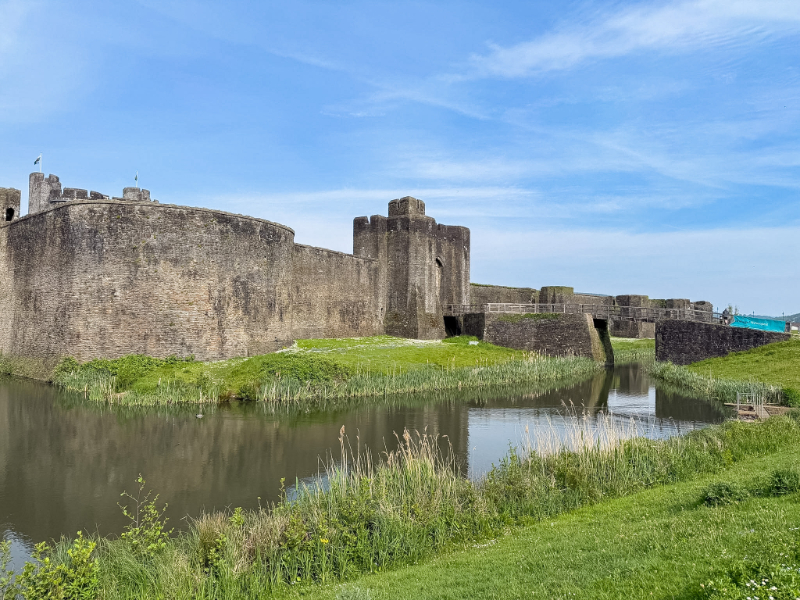 Caerphilly Castle in South Wales