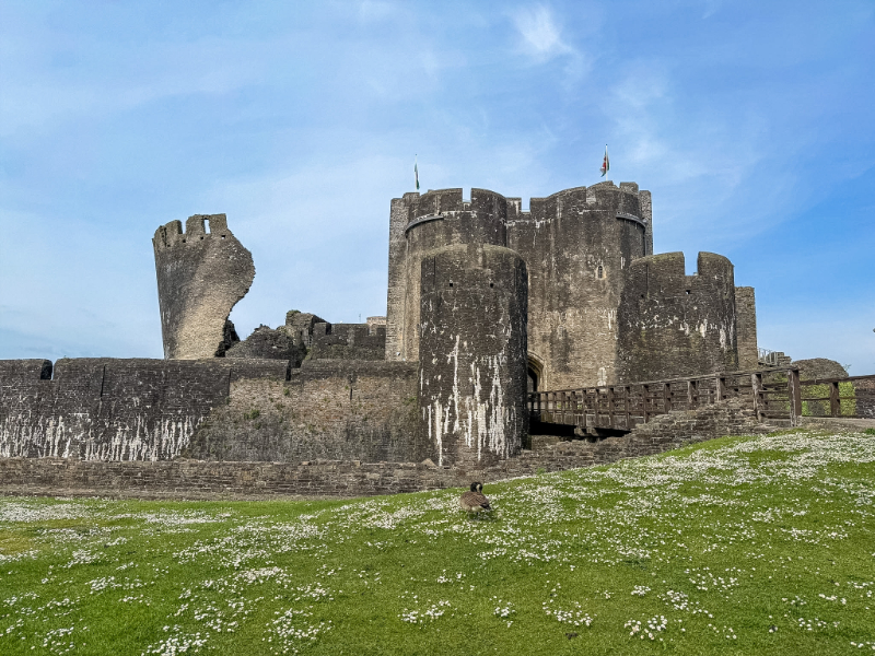 Caerphilly Castle in South Wales