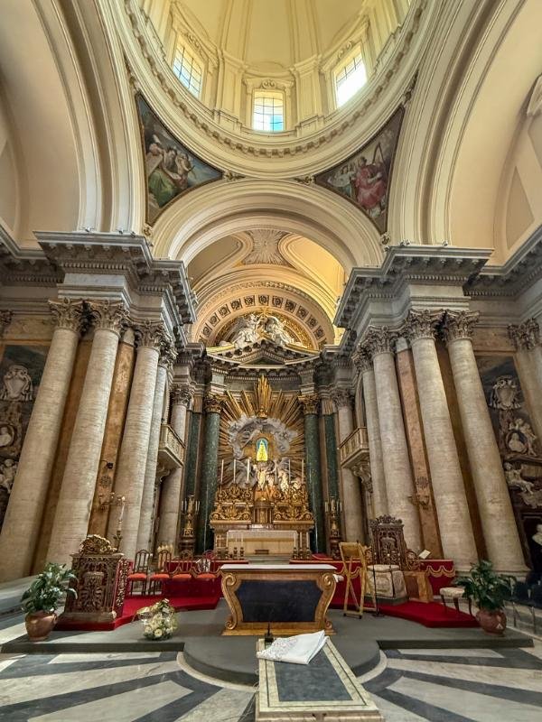 interior of the San Salvatore in Lauro church in Rome, Italy