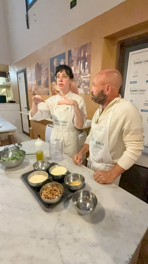 Instructor and Daniel Cooking Class