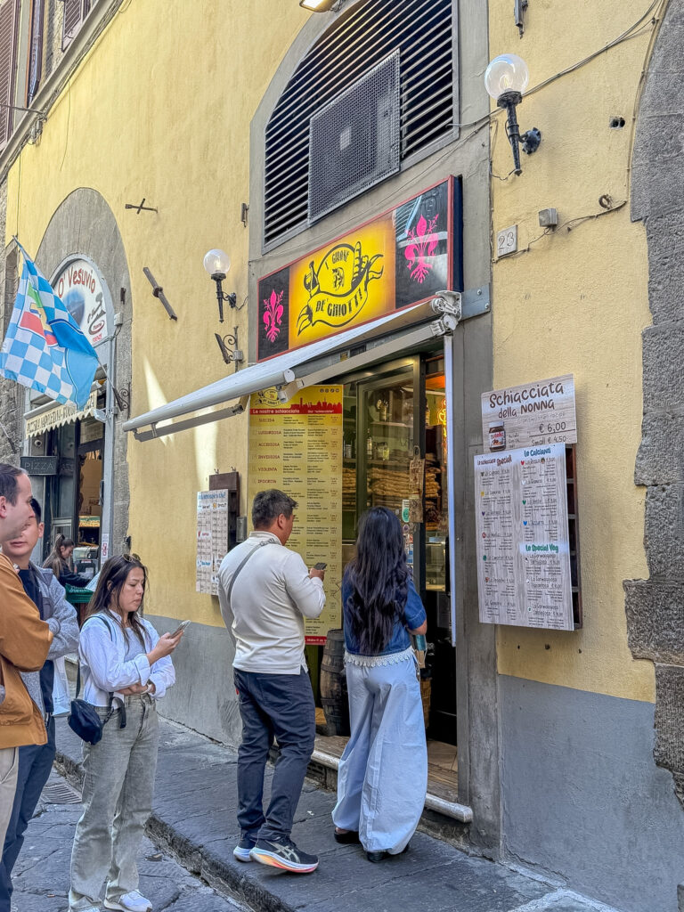 I' Girone De' Ghiotti. line out the door  during our 2 Days in Florence