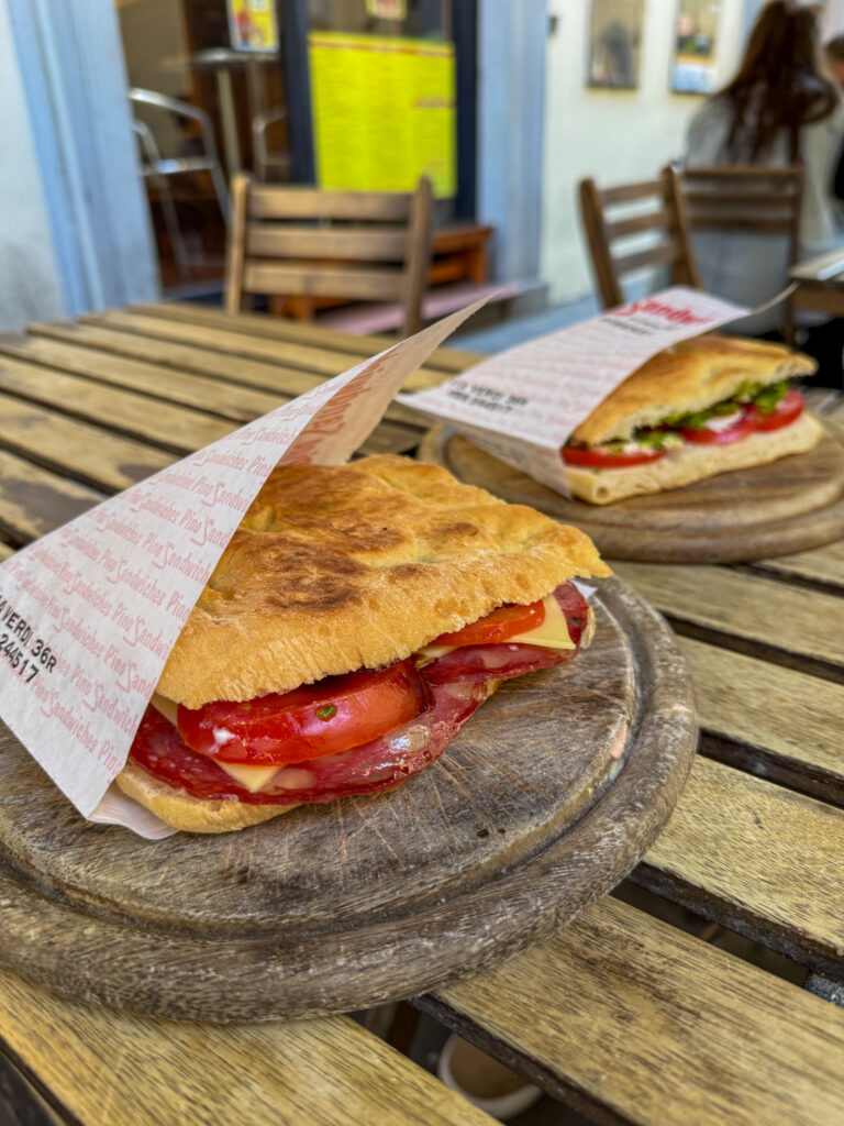 Pino's Sandwiches  during our 2 Days in Florence